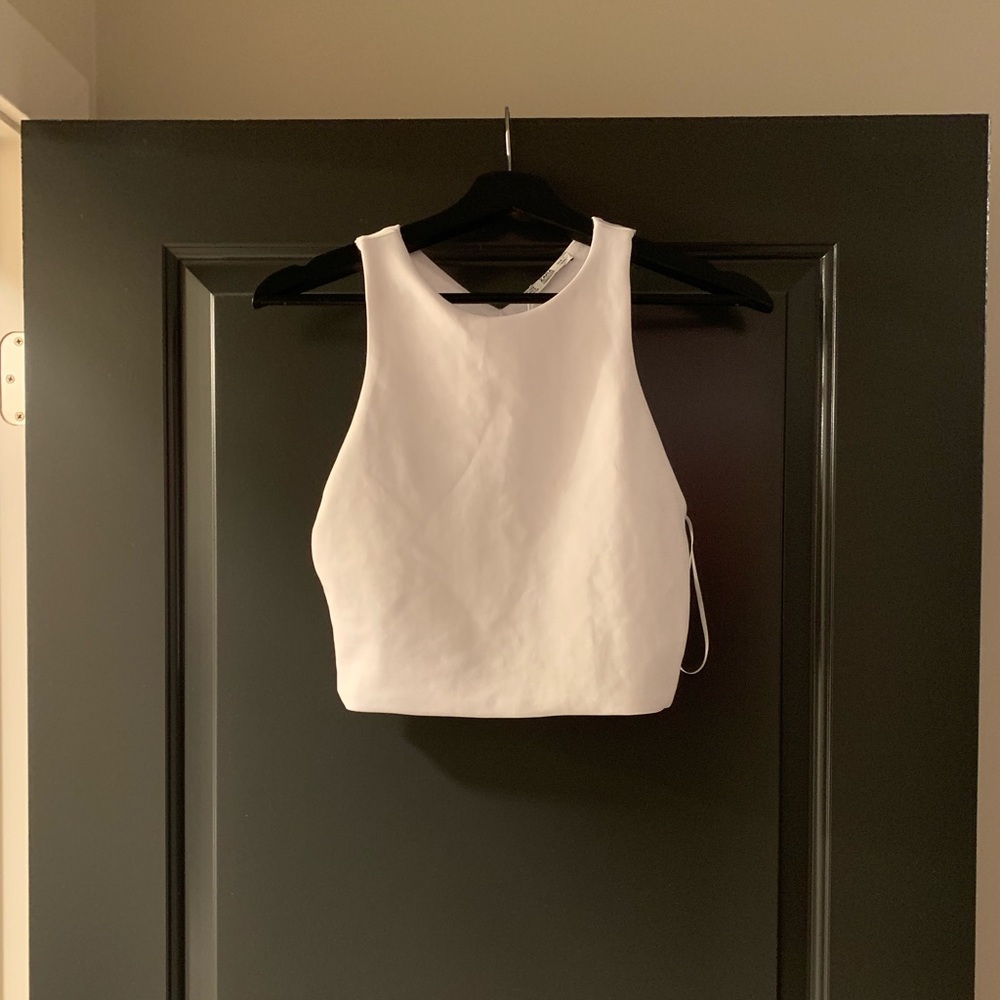 White Zara crop top